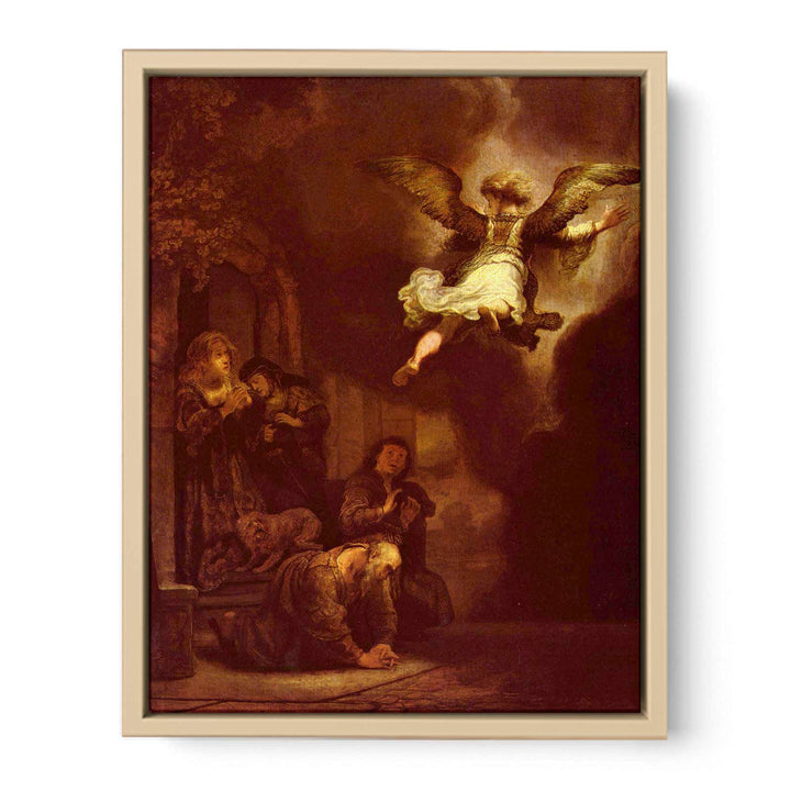 The angel Raphael leaving the family of Tobit
 Painting
