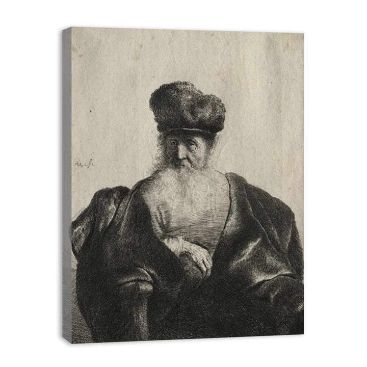 An old Man with Beard, fur Cap and velvet Cloak
 Painting