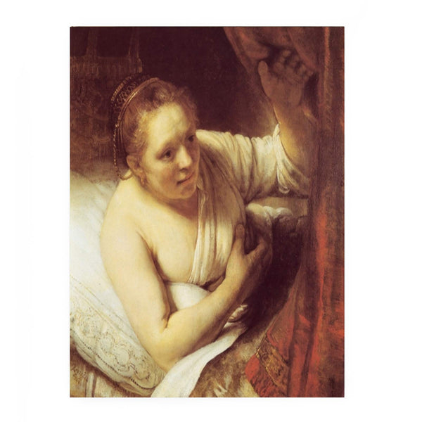 Young woman in bed (possibly Geertje) Painting