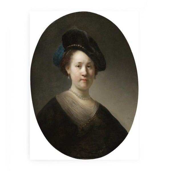 Portrait Of A Young Woman With A Black Cap Painting