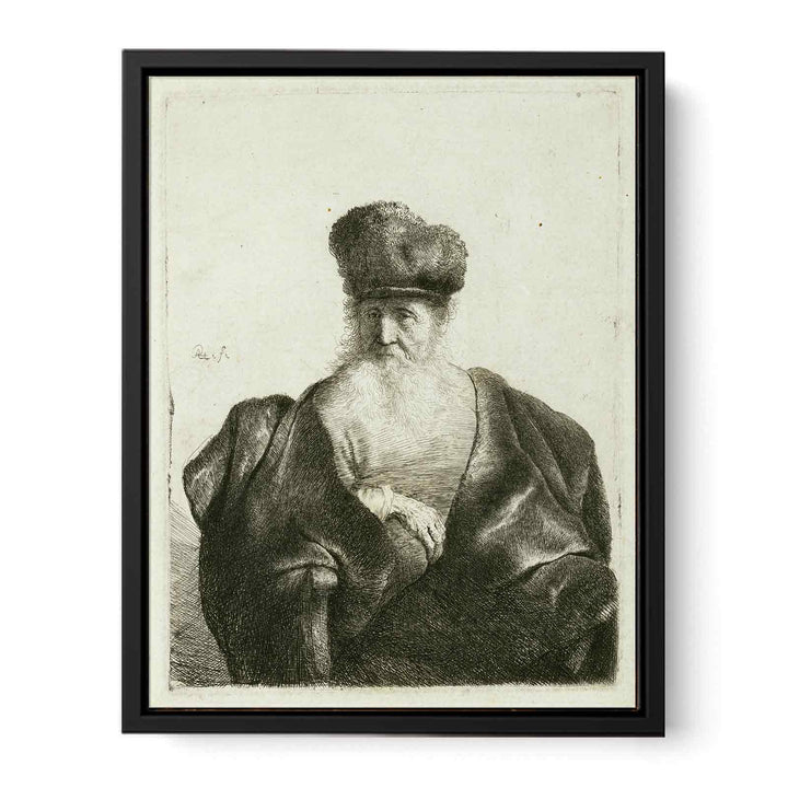 An old Man with Beard, Fur Cap, and Velvet Coat Painting