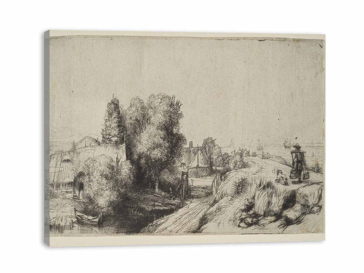 Landscape with a Milkman Painting