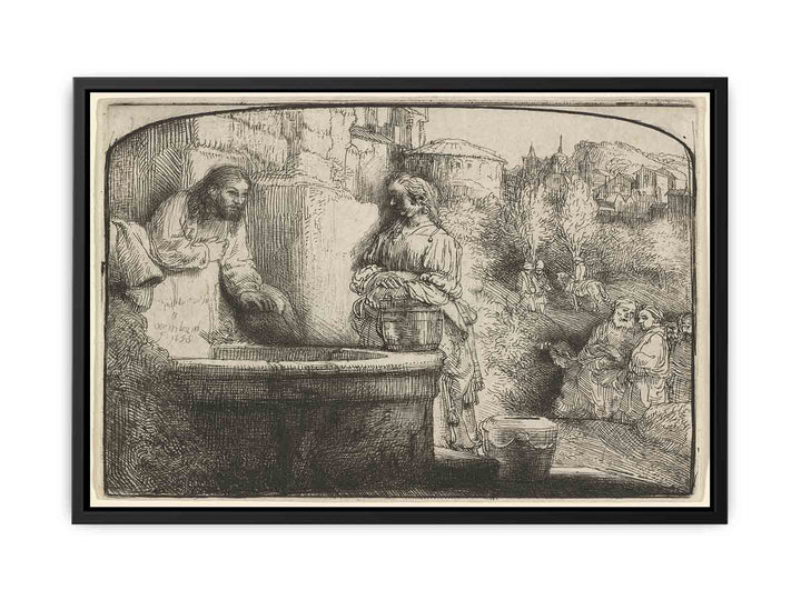 Christ and the Woman of Samaria An arched Print Painting