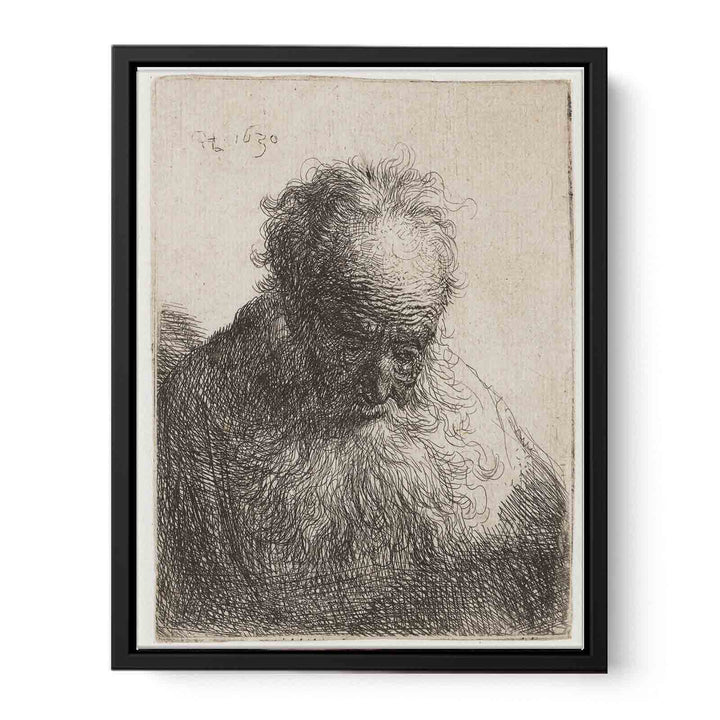 Bust of an old Man with a flowing Beard The Head bowed forward Painting