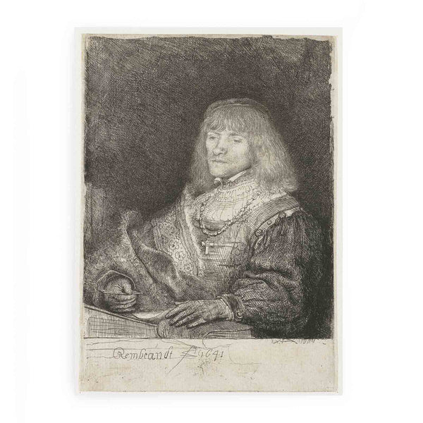 Man at a desk wearing a cross and chain 2
 Painting