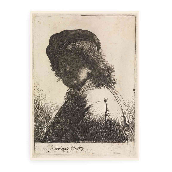 Rembrandt in Cap and Scarf with the Face dark, Bust Painting