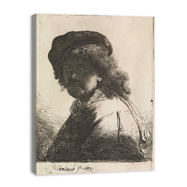 Rembrandt in Cap and Scarf with the Face dark, Bust Painting