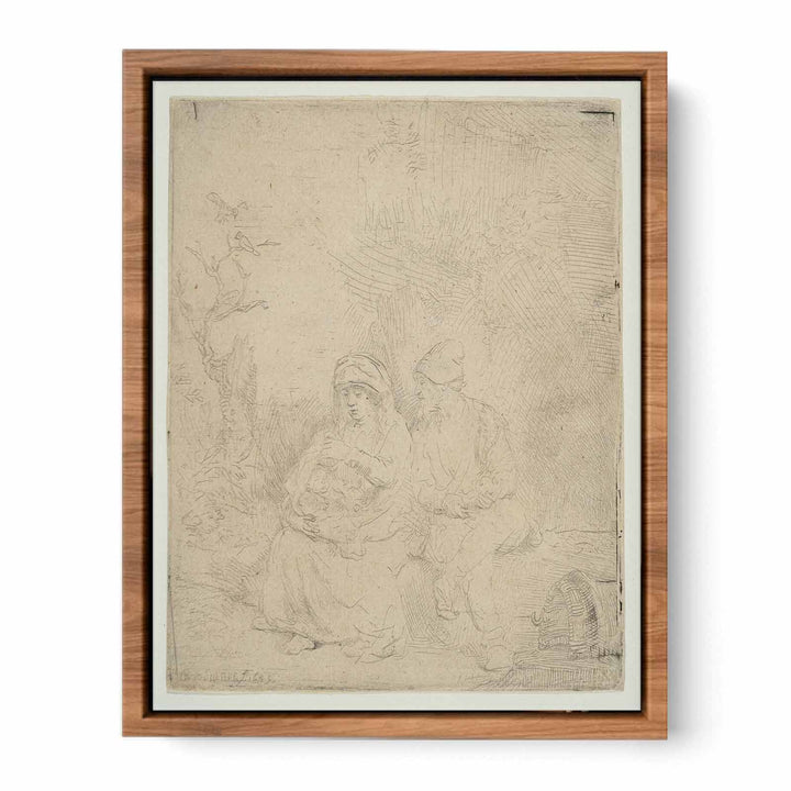 The Rest on the Flight into Egypt Lightly etched Painting