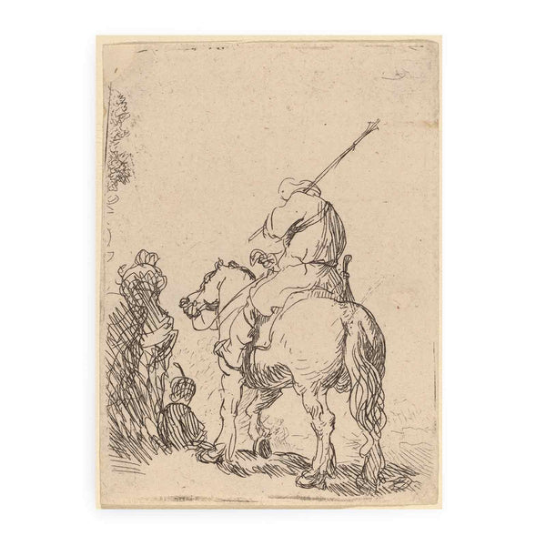 A Turbaned Soldier on Horseback Painting