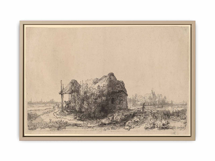Landscape with a Cottage and Haybarn Oblong
 Painting