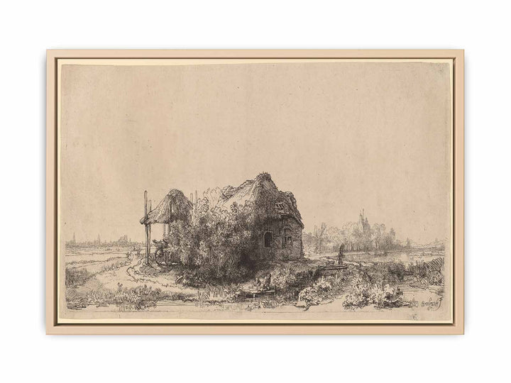 Landscape with a Cottage and Haybarn Oblong
 Painting