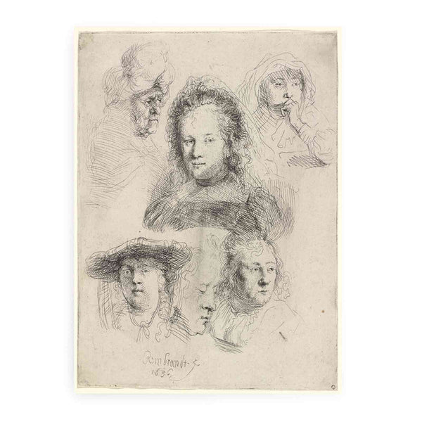 Studies Of The Head Of Saskia And Others Painting