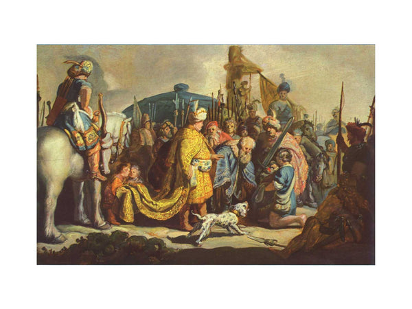 David with the head of Goliath before Saul Painting