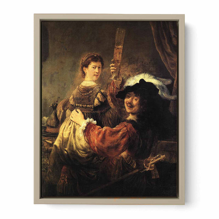 Rembrandt and Saskia in the Scene of the Prodigal Son in the Tavern c. 1635
 Painting
