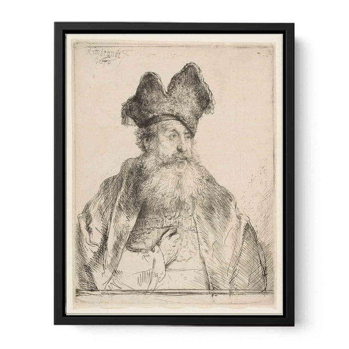 An old Man with a divided Fur Cap Painting