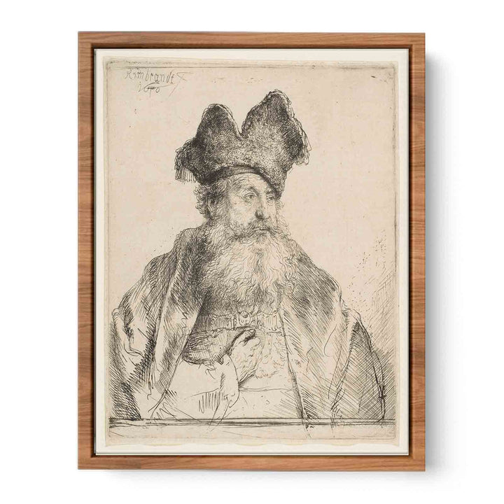 An old Man with a divided Fur Cap Painting
