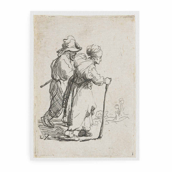 Two Tramps; a Man and a Woman Painting