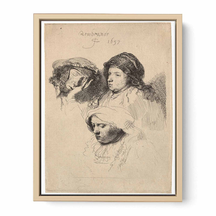 Three Heads of Women one asleep Painting