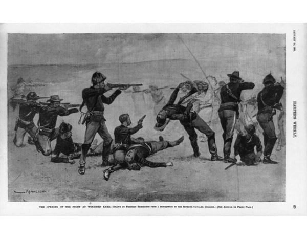 The Opening of the Fight at Wounded Knee 