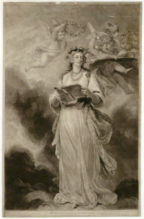 Elizabeth Billington 1768-1818 as St. Cecilia, engraved by James Ward 1769-1859, 1803 