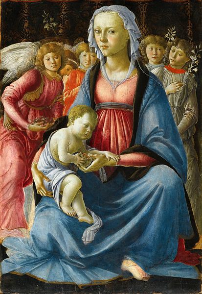 The Virgin And Child With Five Angels 