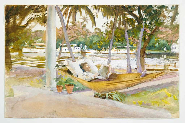 Figure in Hammock Florid 1917 Painting by John Singer Sargent