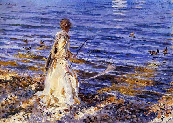 Girl Fishing Painting by John Singer Sargent