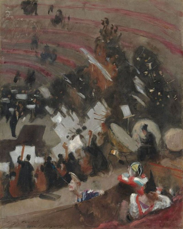 Rehearsal of the Pas de Loup Orchestra at the Cirque d'Hiver Painting by John Singer Sargent