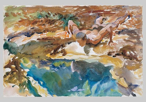 Figure and Pool Painting by John Singer Sargent