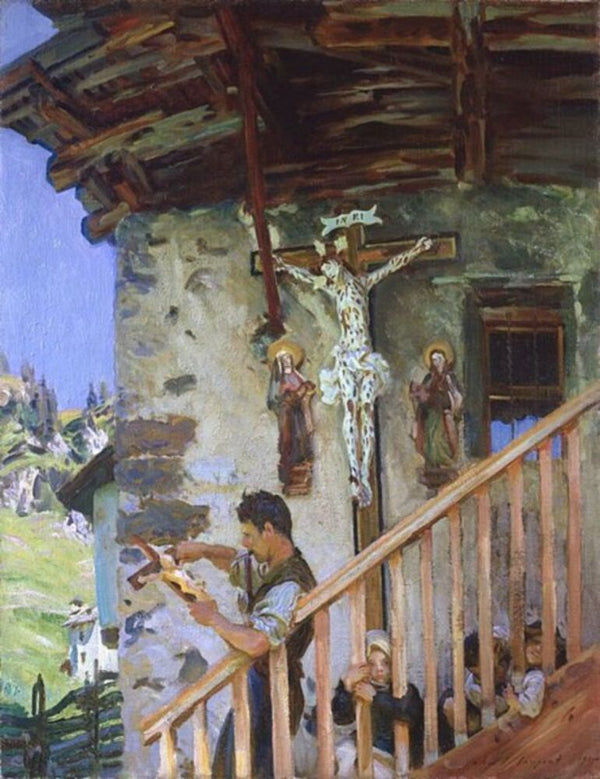 A Tyrolese Crucifix Painting by John Singer Sargent