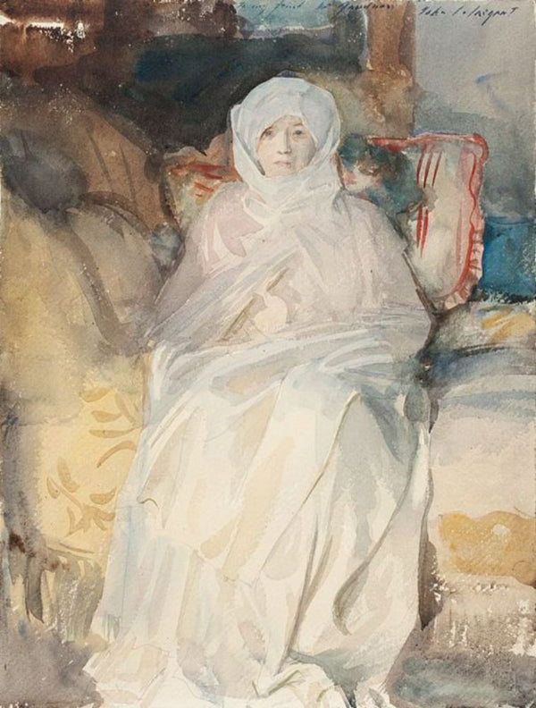 Mrs. Gardner in White Painting by John Singer Sargent