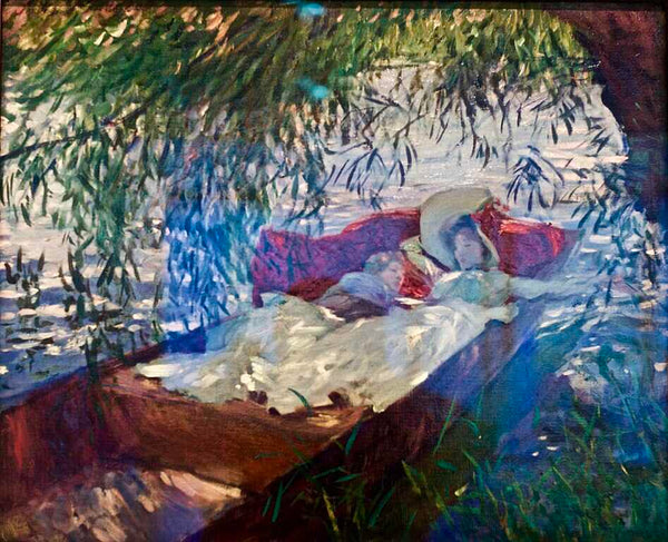 Two Women Asleep In A Punt Under The Willows Painting by John Singer Sargent