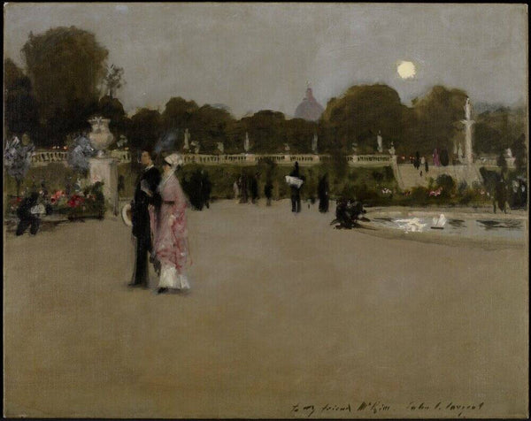 Luxembourg Gardens at Twilight Painting by John Singer Sargent