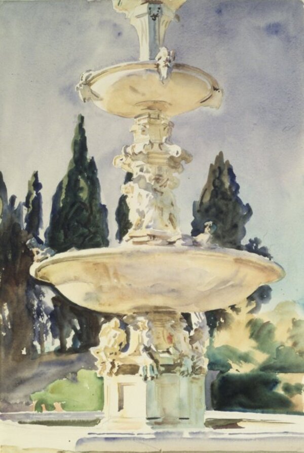 In a Medici Villa Painting by John Singer Sargent