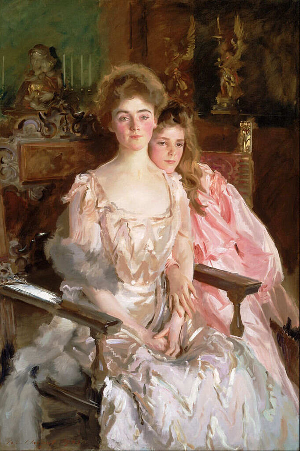 Mrs. Fiske Warren and Her Daughter Rachel Painting by John Singer Sargent