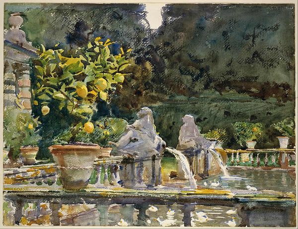 Villa de Marlia: A Fountain Painting by John Singer Sargent
