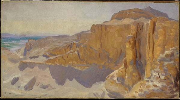 Cliffs at Deir el Bahri Egypt Painting by John Singer Sargent