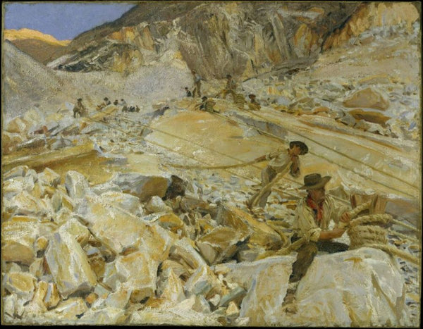 Bringing Down Marble from the Quarries in Carrara Painting by John Singer Sargent