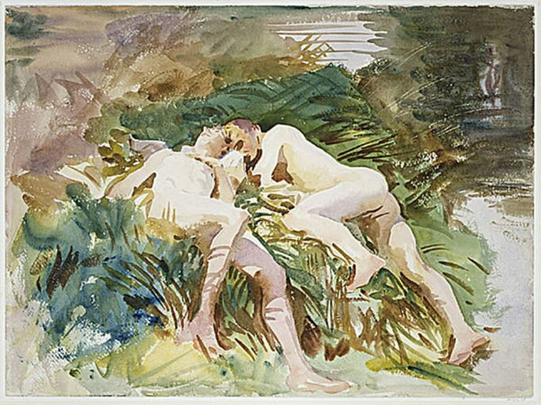 Tommies Bathing 1918 Painting by John Singer Sargent