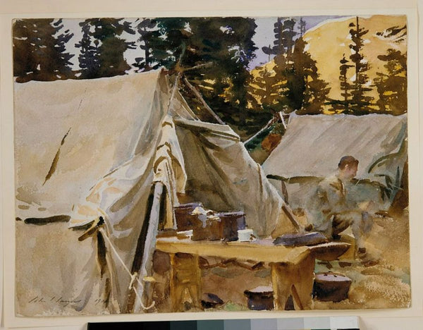 Camp at Lake O'Hara 1916 Painting by John Singer Sargent
