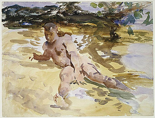 Figure on Beach Florida 1917 Painting by John Singer Sargent