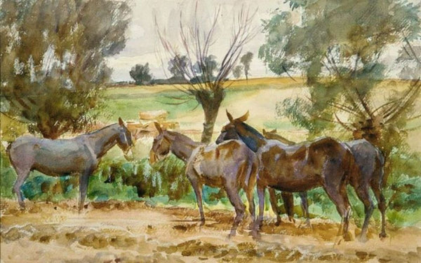 Mules 1918 Painting by John Singer Sargent