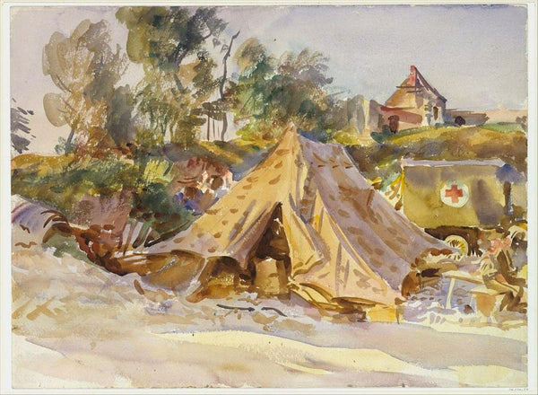 Camp with Ambulance 1918 Painting by John Singer Sargent
