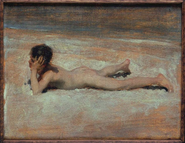 Naked boy on the beach Painting by John Singer Sargent