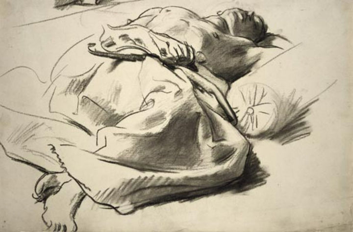Recumbent draped figure Painting by John Singer Sargent