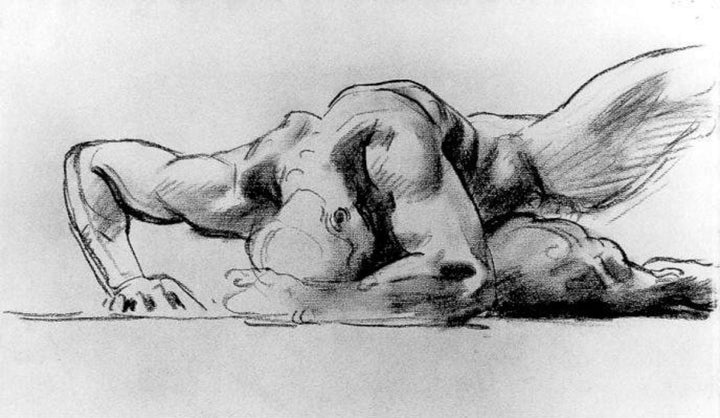 Study of a figure for Hell Painting by John Singer Sargent