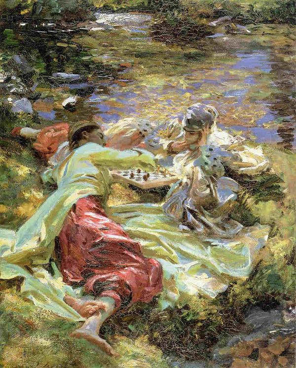 The Chess Game Painting by John Singer Sargent