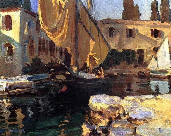 Boat With The Golden Sail San Vigilio Painting by John Singer Sargent
