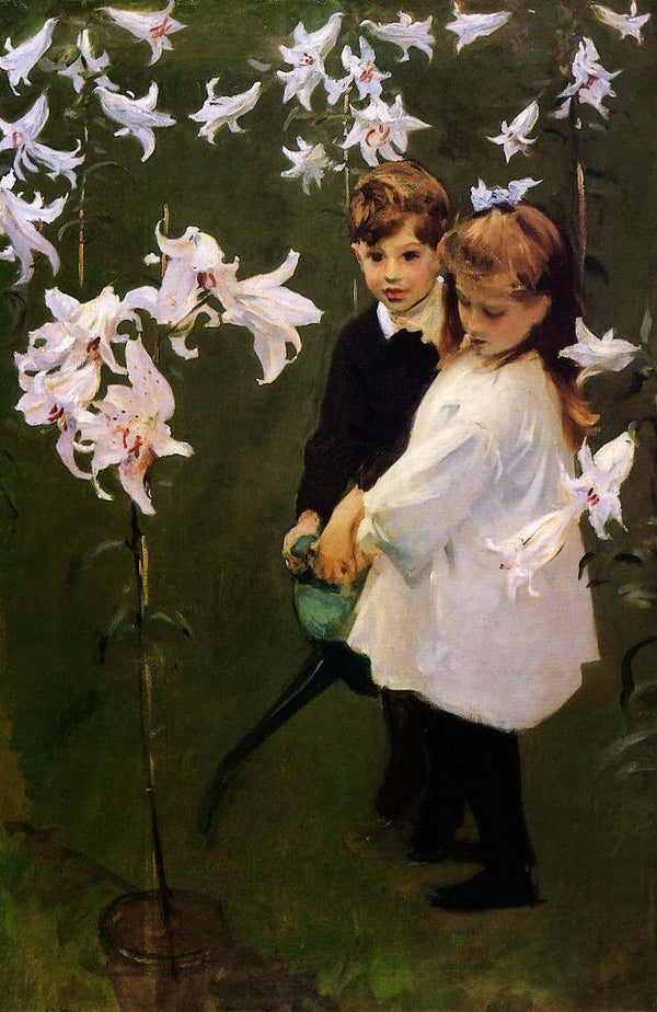 Garden Study of the Vickers Children Painting by John Singer Sargent