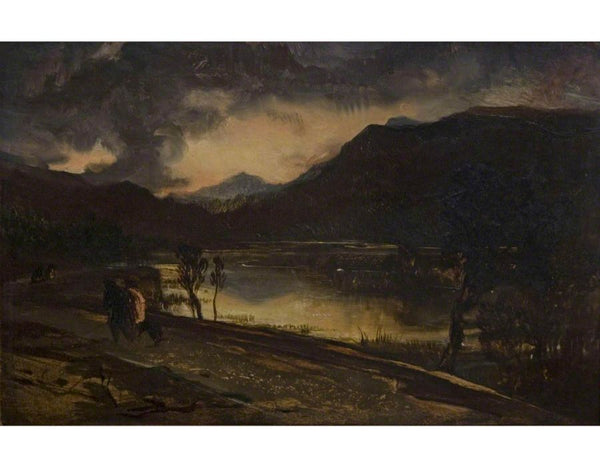 A Lake Scene at Sunset